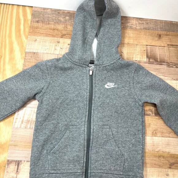 Nike Toddler Zip-Up Hoodie 3T Heather Gray Fleece-Lined Long Sleeve Jacket With - Picture 1 of 7